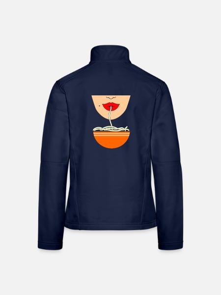 Pho Noodle Essen - Frauen Softshelljacke - Navy - Hinten
