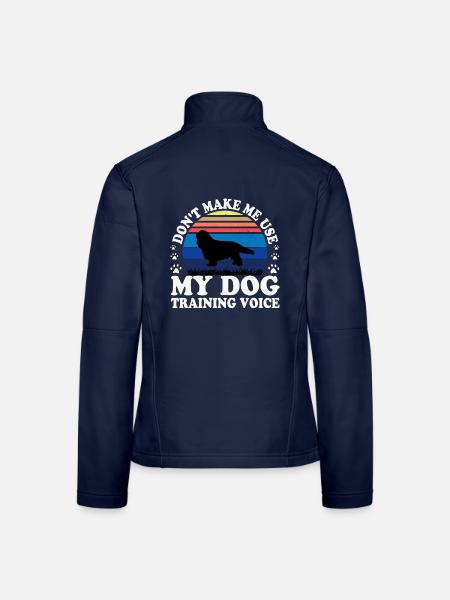 Cavalier Hundeliebhaber Silhouette Vintage Sonnenuntergang - Frauen Softshelljacke - Navy - Hinten