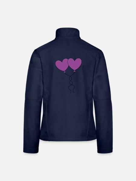 Herz violett Luftballon, Ballon, Geschenk Freunde - Frauen Softshelljacke - Navy
