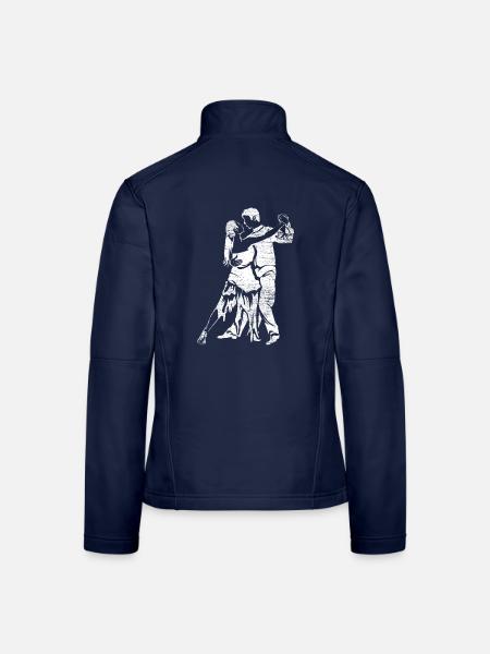 Extravagante Tango Tanzschule - Frauen Softshelljacke - Navy - Hinten