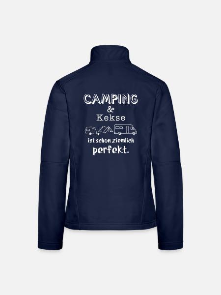 camping und kekse - Frauen Softshelljacke - Navy - Hinten