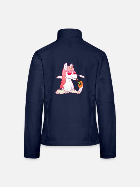 Unicorn Vaping - Frauen Softshelljacke - Navy - Hinten