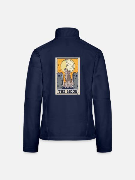 Der Mond Tarotkarte Schamane Wahrsagerei - Frauen Softshelljacke - Navy - Hinten