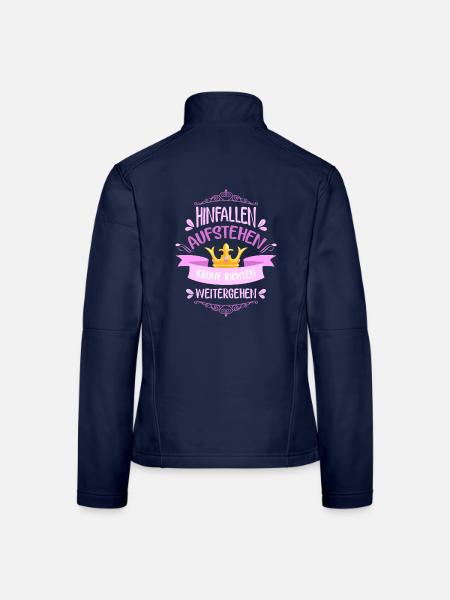 Hinfallen, Aufstehen, Krone richten, Weitergehen - Frauen Softshelljacke - Navy - Hinten