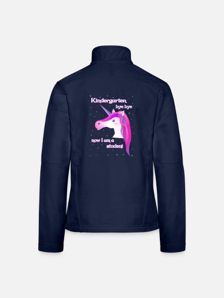 unicorn pink unicorn kindergarten student - Frauen Softshelljacke - Navy - Hinten