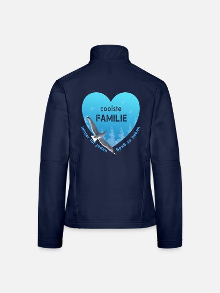 coolste Familie - Frauen Softshelljacke - Navy - Hinten