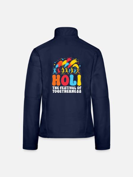 Happy Holi Grüße Hinduismus Indisches Fest - Frauen Softshelljacke - Navy - Hinten