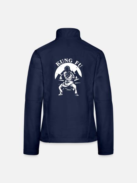 Energievoller Kung Fu Kampfsport - Frauen Softshelljacke - Navy - Hinten