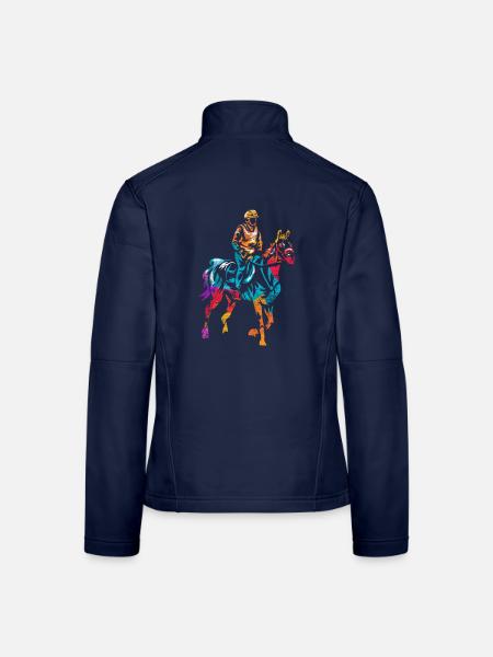 Zähe Distanzreiterin Langstrecke - Frauen Softshelljacke - Navy - Hinten
