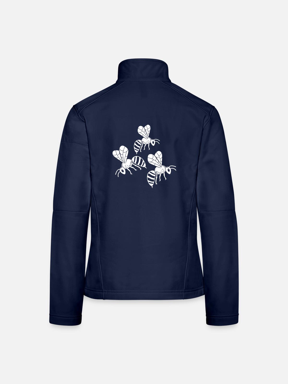 Bienen - Frauen Softshelljacke - Navy - Hinten
