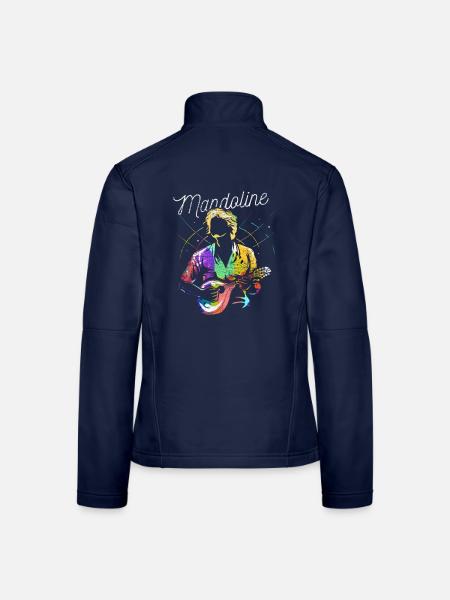 Perlende Mandoline Zupforchester - Frauen Softshelljacke - Navy - Hinten