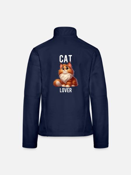 Katzenliebhaber - Frauen Softshelljacke - Navy - Hinten