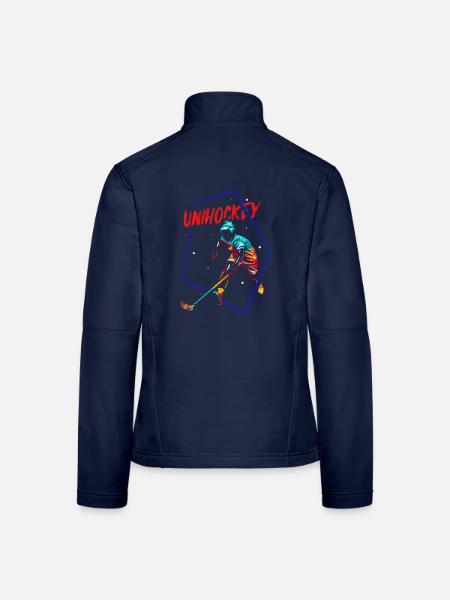 Reflexstarker Floorball Torhüter - Frauen Softshelljacke - Navy - Hinten