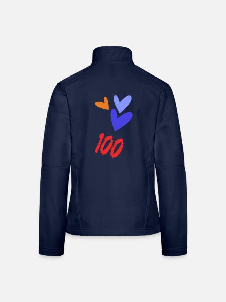 100. 100 JAHRE. 100-jähriges JUBILÄUM. GEBURTSTAG 100 - Frauen Softshelljacke - Navy