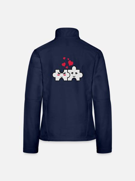 Puzzle-Paar - Frauen Softshelljacke - Navy - Hinten
