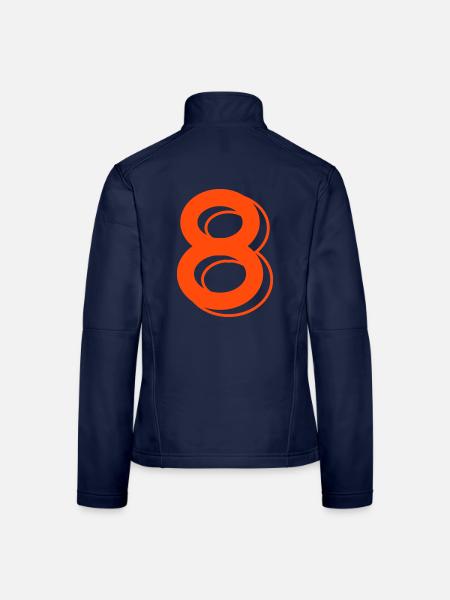 Trikotnummer 8  - Frauen Softshelljacke - Navy - Hinten