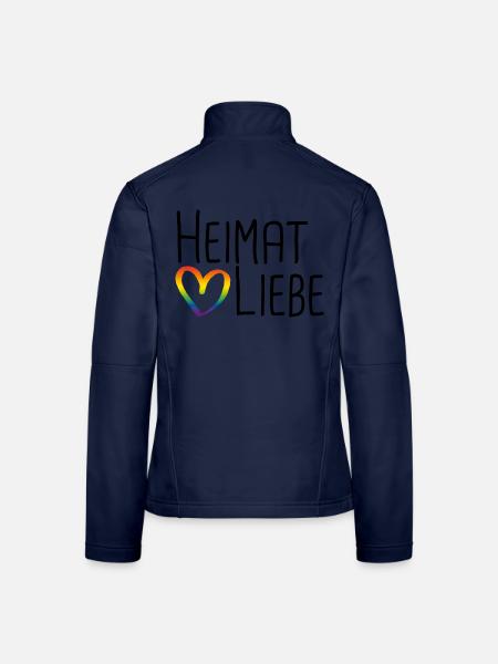 Heimat Liebe - Frauen Softshelljacke - Navy
