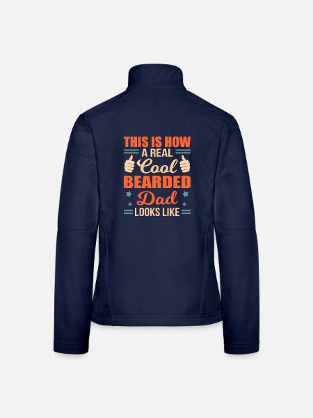 Bärtiger Papa Vater Bart Bartträger Vatertag Gesch - Frauen Softshelljacke - Navy - Hinten