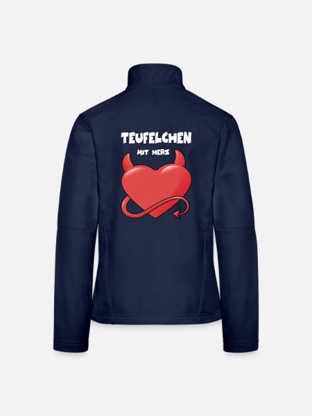 Teufelchen mit Herz lustiges Motiv Geschenk - Frauen Softshelljacke - Navy - Hinten