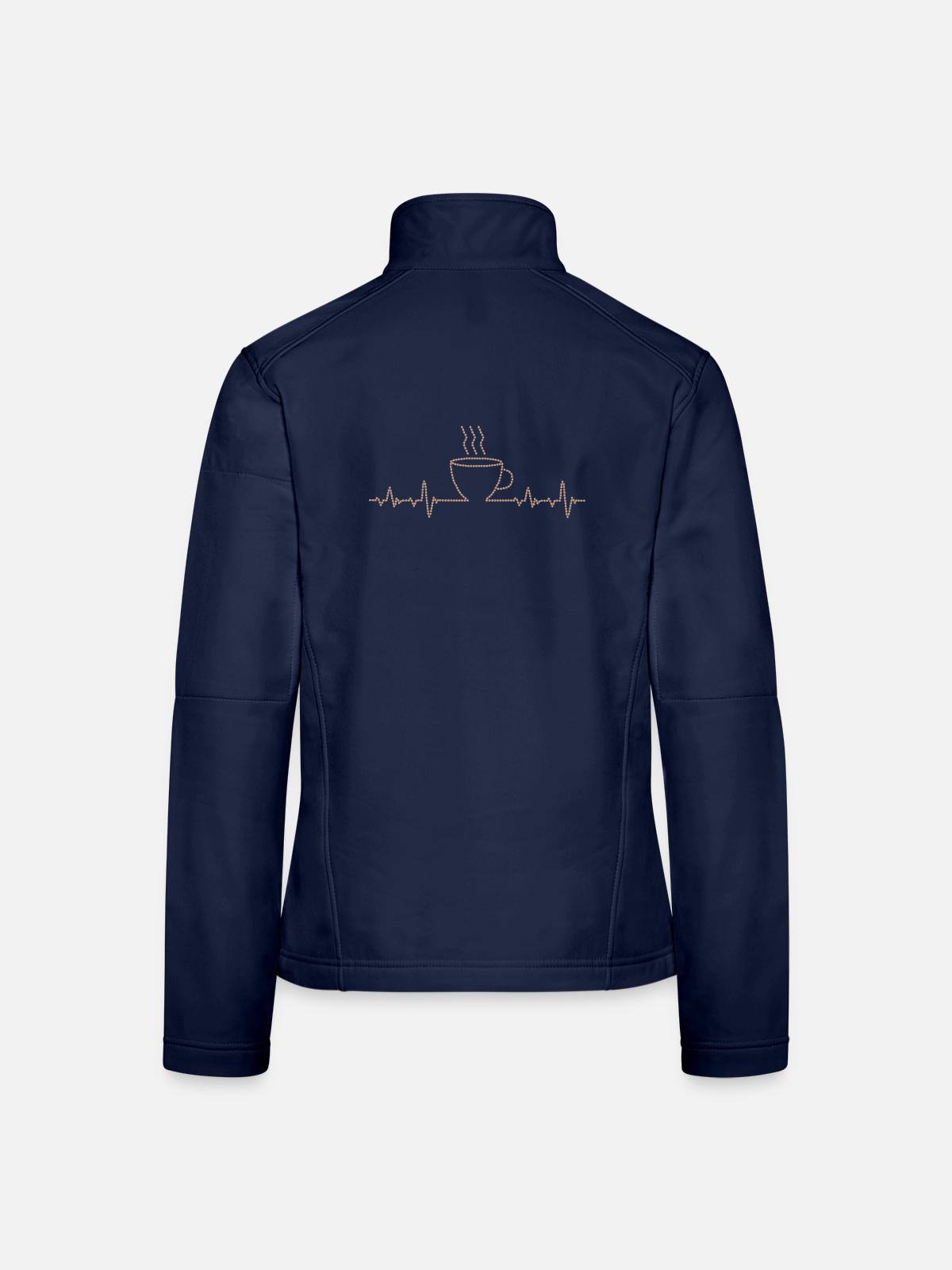 Heartbeat Kaffee - Frauen Softshelljacke - Navy - Hinten