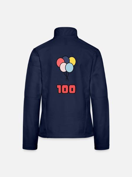 100. 100 JAHRE. 100-JÄHRIGES JUBILÄUM. 100. GEBURTSTAG - Frauen Softshelljacke - Navy - Hinten