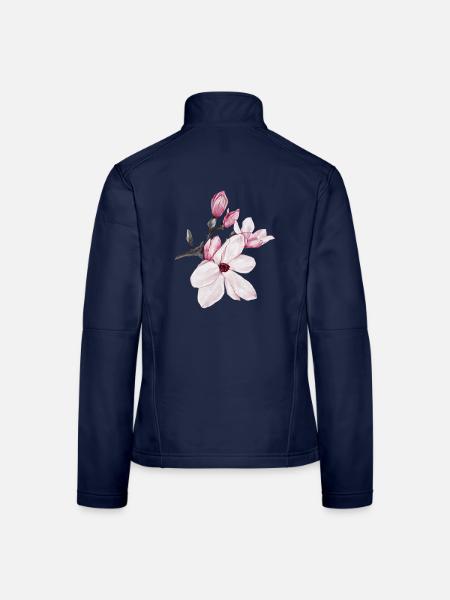Blume Anemone - Frauen Softshelljacke - Navy