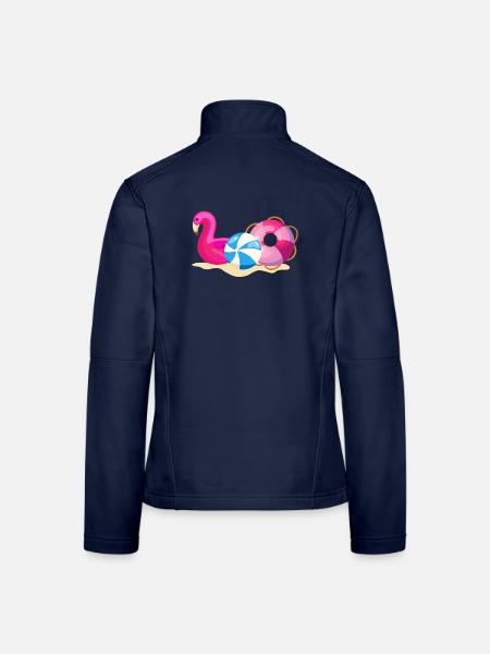 Badegadges in Pink - Frauen Softshelljacke - Navy - Hinten