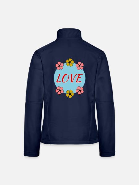 LIEBE. VALENTINSTAG. ICH LIEBE DICH. ICH LIEBE DICH. LIEBE - Frauen Softshelljacke - Navy - Hinten