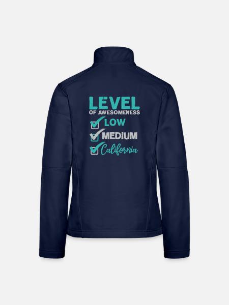 California USA Staat Amerika Reisen Kalifornier - Frauen Softshelljacke - Navy - Hinten