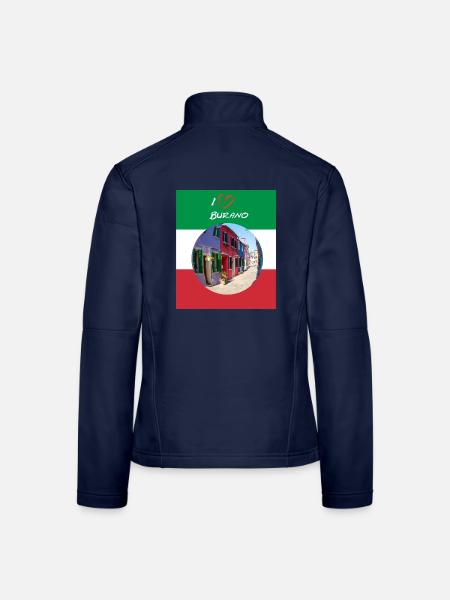 I Love Burano - Frauen Softshelljacke - Navy - Hinten