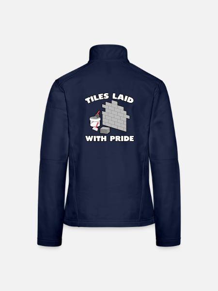 Fliesenleger Fliesensetzer Beruf Fugenleger Fliese - Frauen Softshelljacke - Navy - Hinten