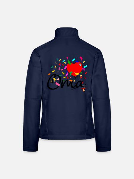 Oma Konfetti - Frauen Softshelljacke - Navy - Hinten