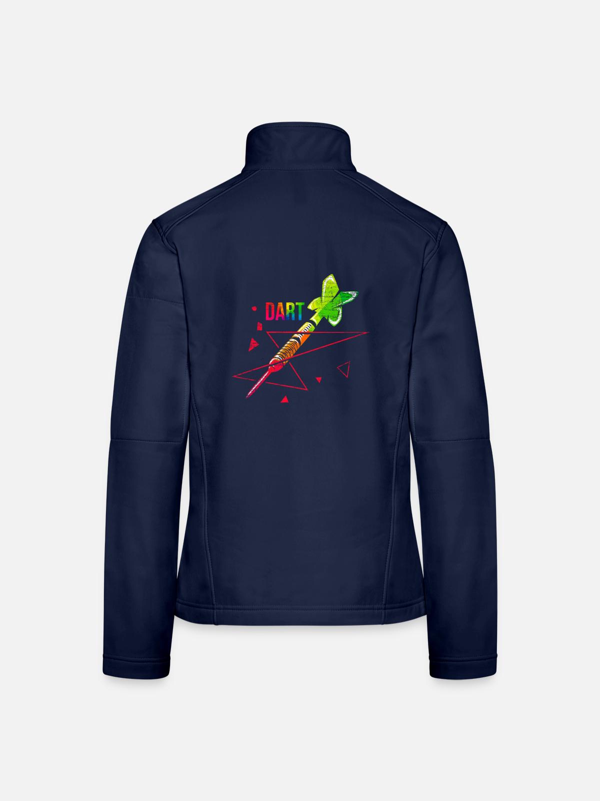 Pfeilschneller Dartpfeil Ligaspieler - Frauen Softshelljacke - Navy - Hinten
