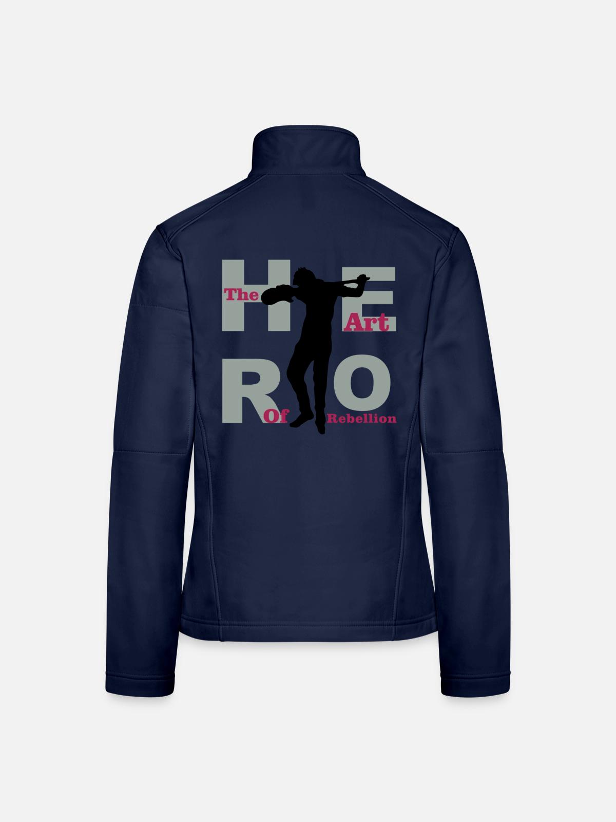 hero guitar - Frauen Softshelljacke - Navy - Hinten