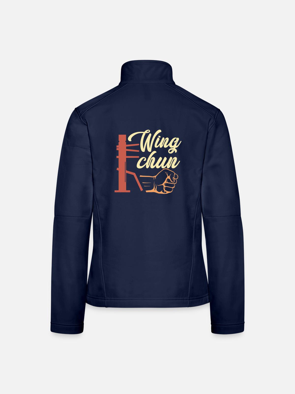 Wing Chun Geschenk - Frauen Softshelljacke - Navy - Hinten