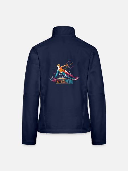 Stürmischer Kitesurfer Wellenritt - Frauen Softshelljacke - Navy
