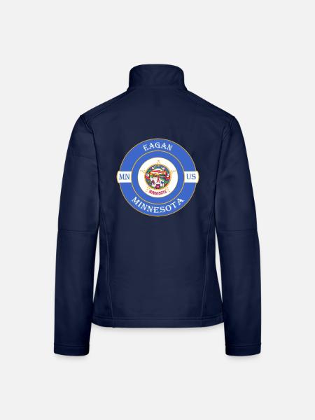Eagan Minnesota Flagge USA Reise Souvenir Abzeichen - Frauen Softshelljacke - Navy - Hinten