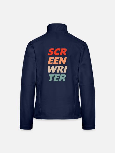 Drehbuchautorin Vintage - Frauen Softshelljacke - Navy - Hinten