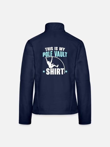 Stabhochspringerin Leichtathletik Das ist mein Sta - Frauen Softshelljacke - Navy - Hinten