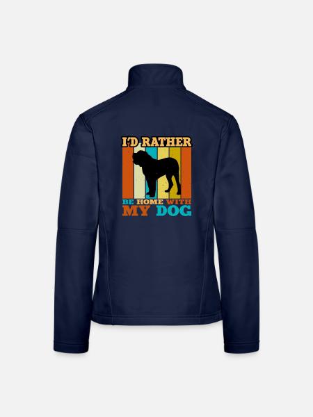 Alano Espanol Hundeliebhaber Silhouette Vintage Sunset - Frauen Softshelljacke - Navy - Hinten