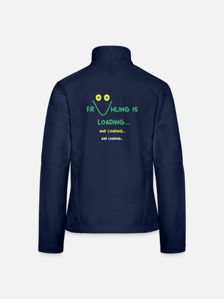 wo ist der Frühling bitte?? - Frauen Softshelljacke - Navy - Hinten