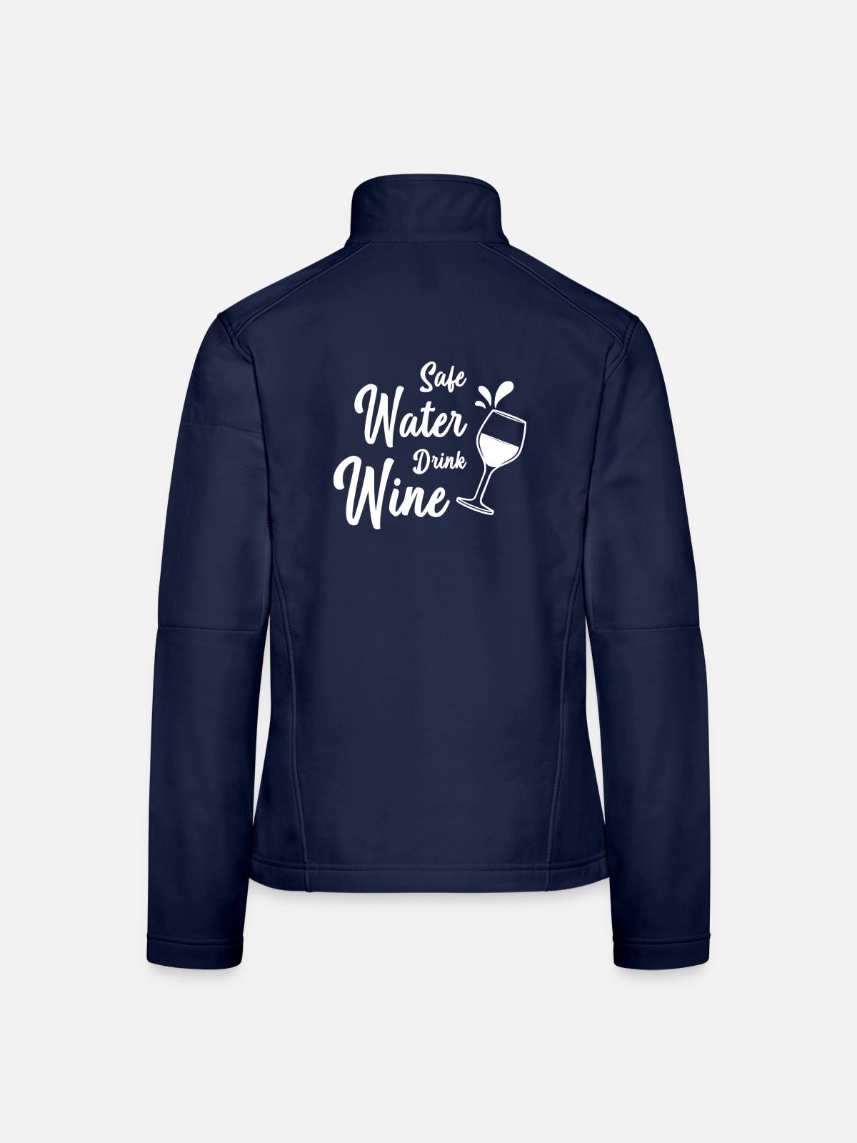 Save Water Drink Wine - Frauen Softshelljacke - Navy - Hinten