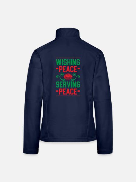 Friedenswünsche im Dienste des Friedens Santa Poli - Frauen Softshelljacke - Navy - Hinten