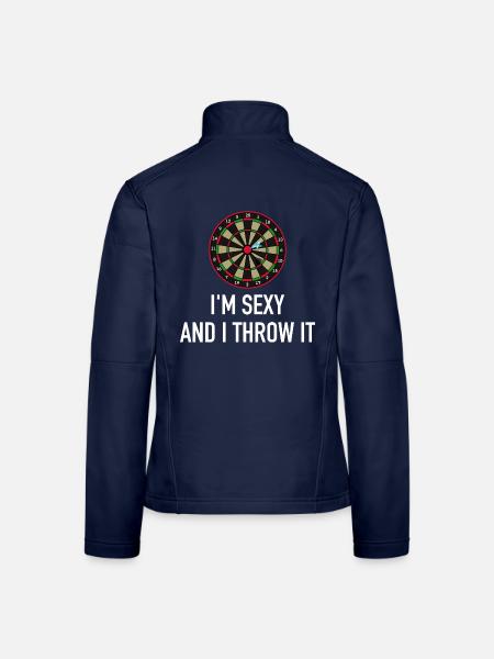 Darts - I'm sexy and I throw it - Dartscheibe - Frauen Softshelljacke - Navy - Hinten