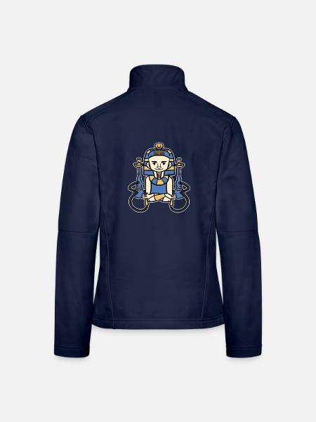 Majestätischer Pharao Hieroglyphen - Frauen Softshelljacke - Navy - Hinten