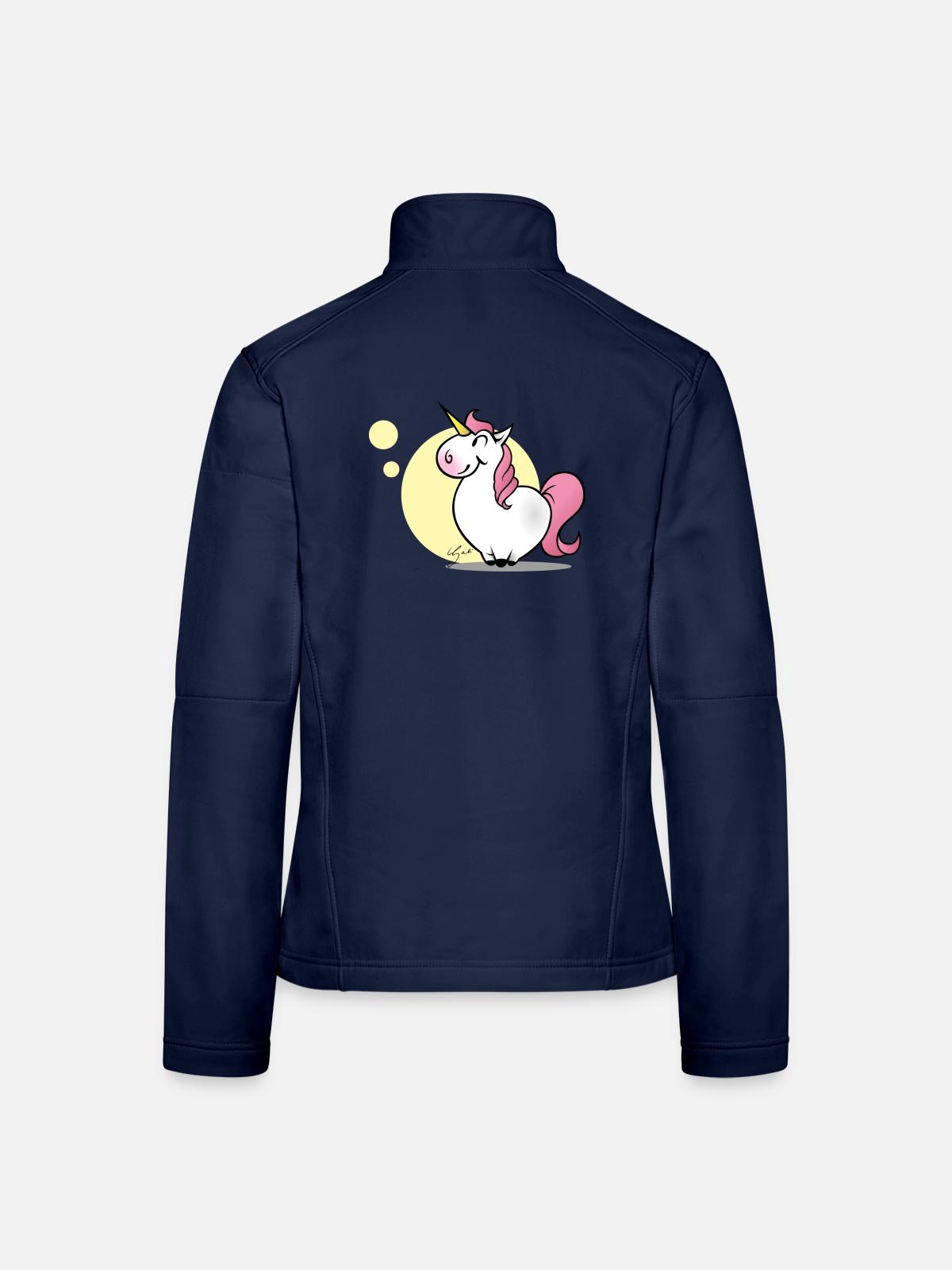 Einhorn - Frauen Softshelljacke - Navy - Hinten
