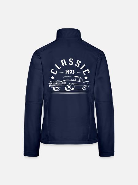 Klassisch 1973. - Frauen Softshelljacke - Navy - Hinten