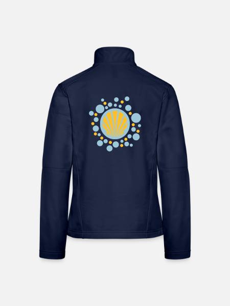 Jakobsmuschel Kugeln - danny alexander lettkemann - Frauen Softshelljacke - Navy - Hinten