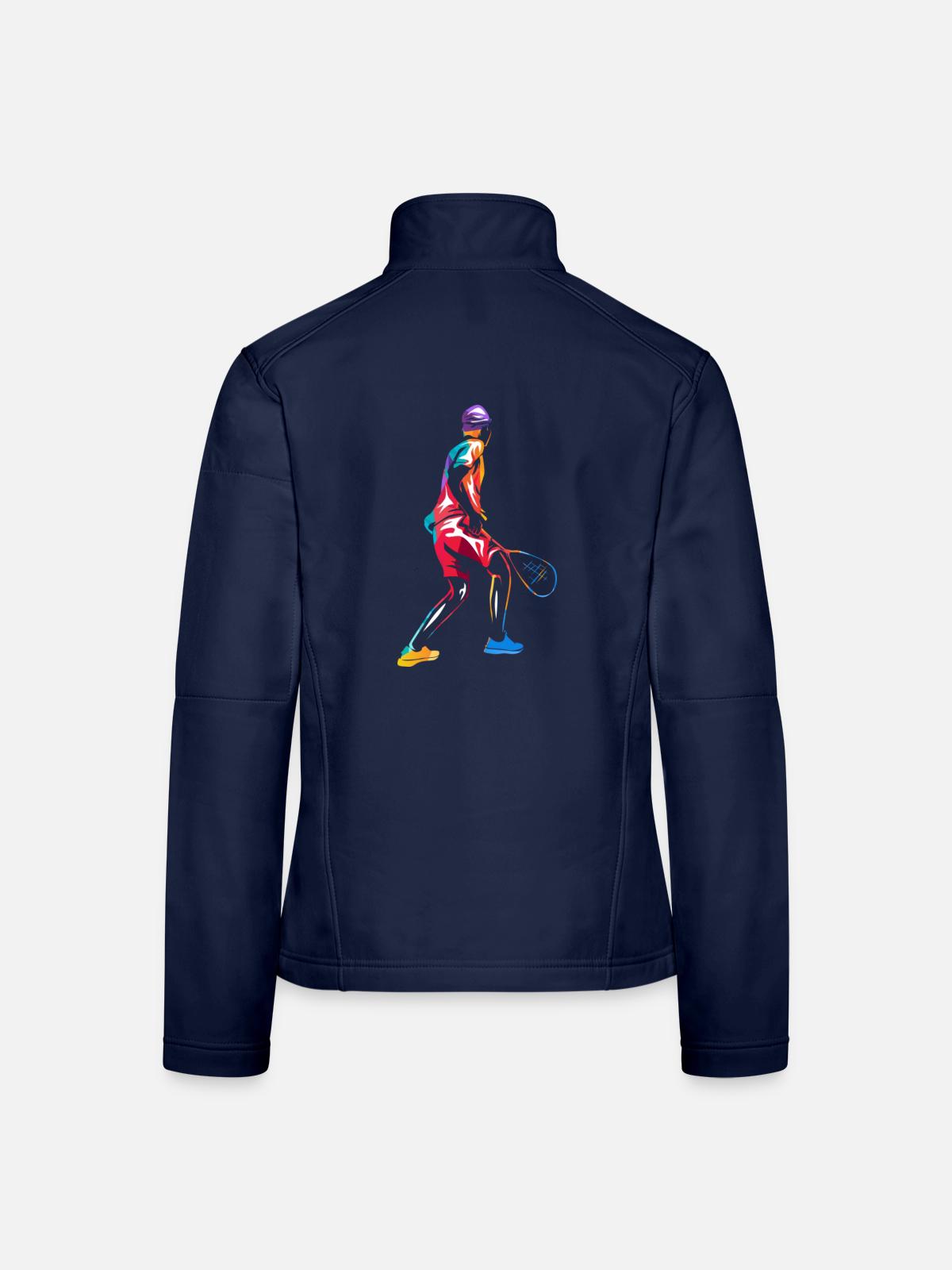 Pfeilschneller Squash Aufschläger - Frauen Softshelljacke - Navy - Hinten
