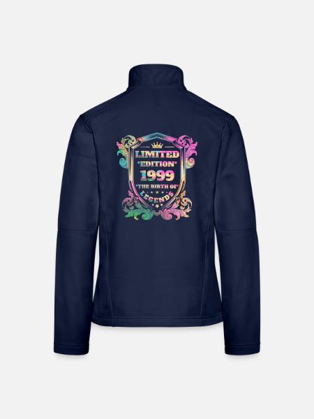 1999 Geburtstag Jahrgang Vintage Regenbogenfarben - Frauen Softshelljacke - Navy - Hinten